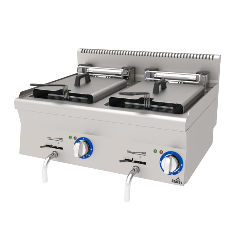 Atalay 600 Seri Fritöz Set Üstü Elektrikli 12+12 Lt 80x60 Cm
