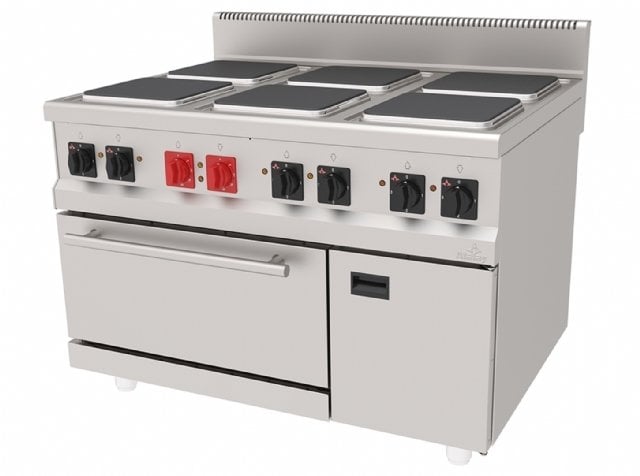 Atalay 900 Seri Kuzine Fırın 6 Kare Pleytli Dolaplı Elektrikli 120x90 Cm