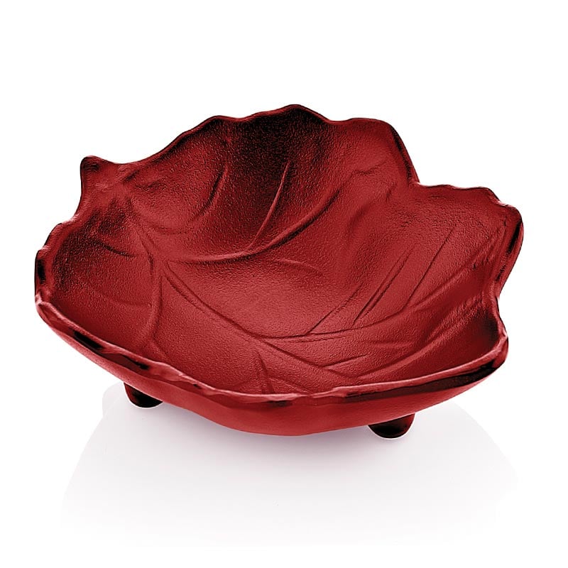 Biradlı BRD-104 Minimal Melamin Yaprak Sunum Tabağı, 10x8x3 cm, Kırmızı