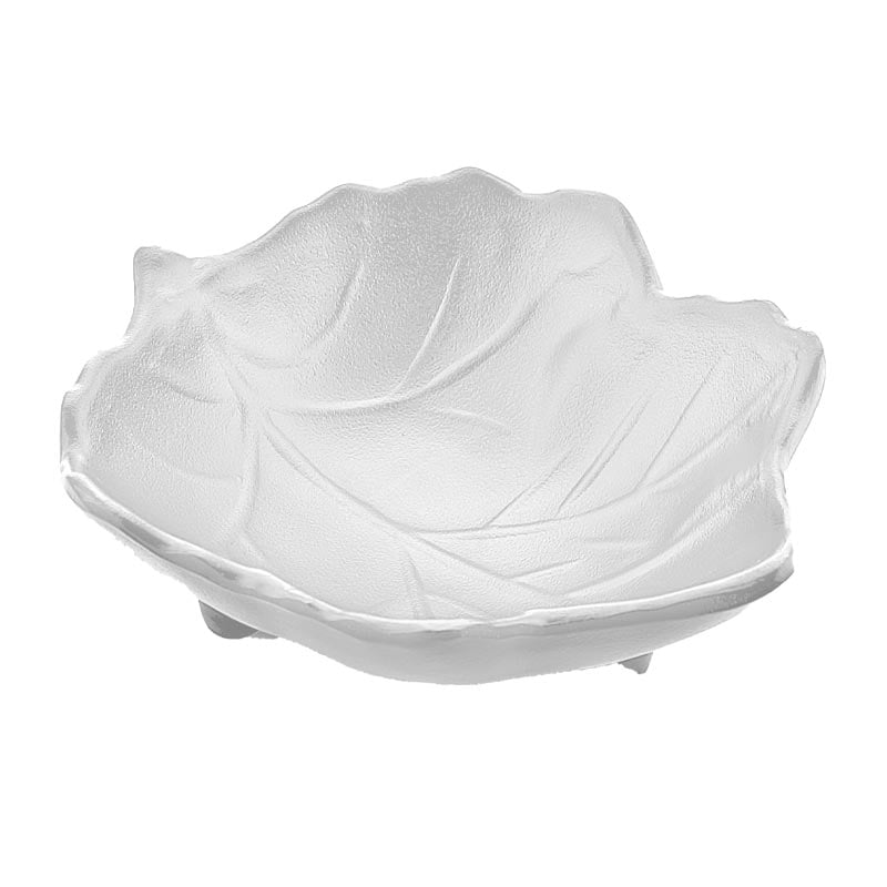 Biradlı BRD-104 Minimal Melamin Yaprak Sunum Tabağı, 10x8x3 cm, Beyaz