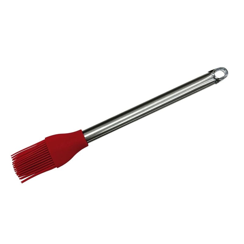 Biradlı Groovy GRV-384 Çelik Saplı Silikon Yumurta Fırçası, 25x4 cm, Kırmızı