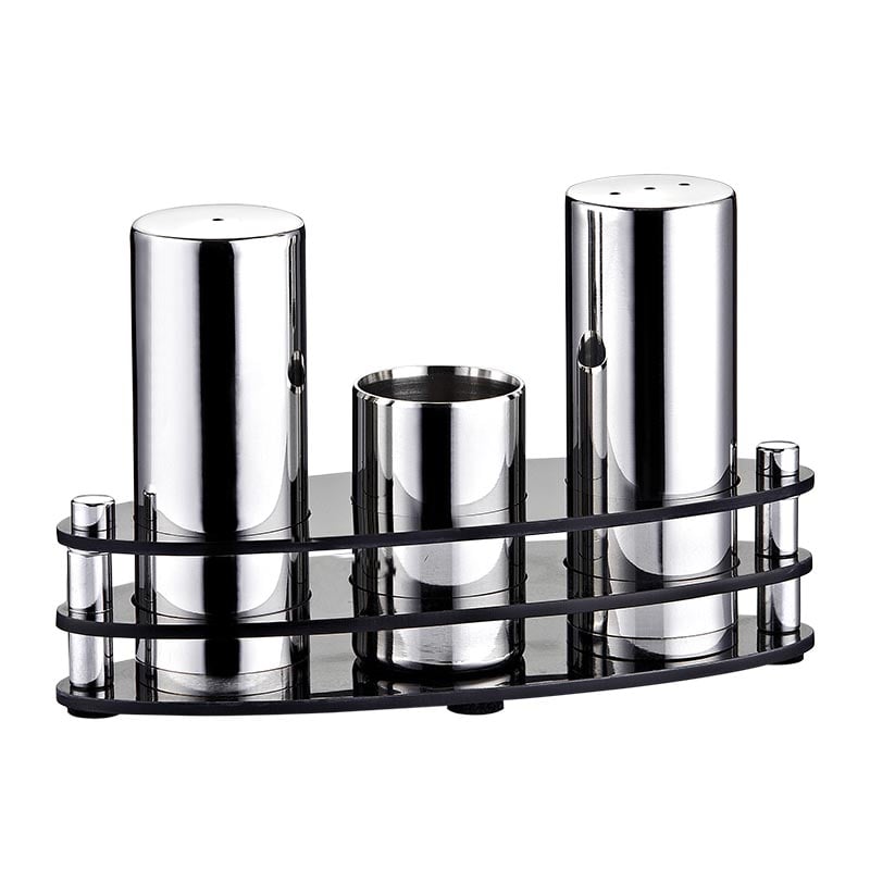 Biradlı GRV-05 Elips Parlak Tuzluk Takımı, 3\'lü