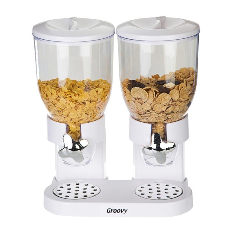Biradlı GRV-10414 2\'li Mısır Gevreği Dispenseri, 2x3.5 L, Beyaz
