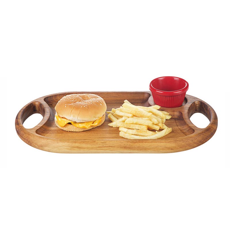 Biradlı GRV-1883 Hamburger Sunum Tahtası, 35x20 cm, Ceviz
