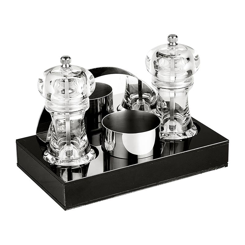 Biradlı GRV-196 Akrilik Menaj Seti, 4\'lü, 20x12x3 cm, Şeffaf