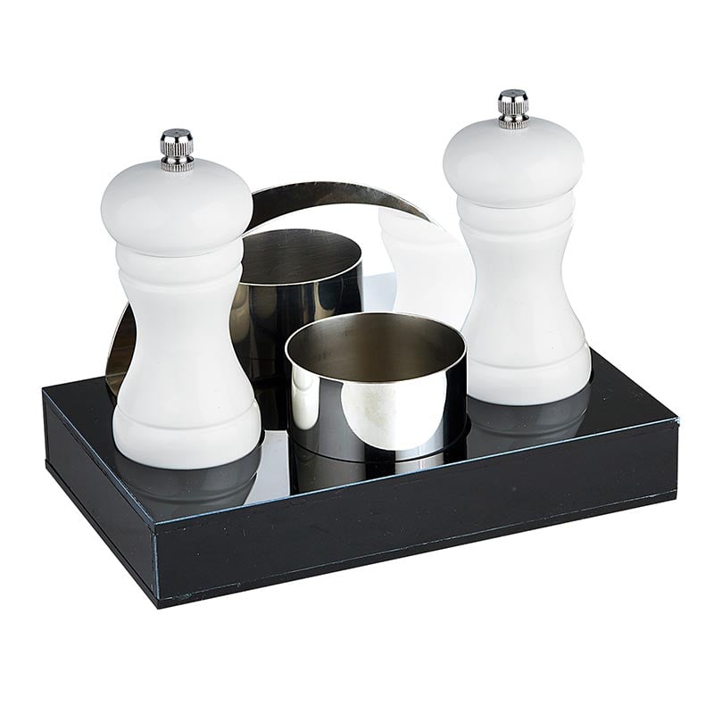 Biradlı GRV-198 Akrilik Menaj Seti, 4\'lü, 20x12x3 cm, Beyaz