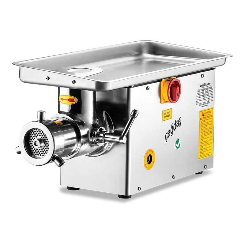 Çağdaş Paslanmaz Et Kıyma Makinesi No 22 Portatif Krom Çelik Kafa 380 V 500 Kg/Saat