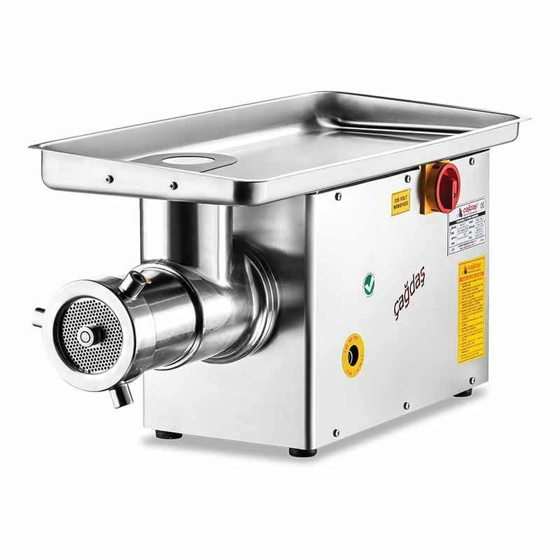 Çağdaş Paslanmaz Et Kıyma Makinesi No 32 Portatif Krom Çelik Kafa 380 V 750 Kg/Saat