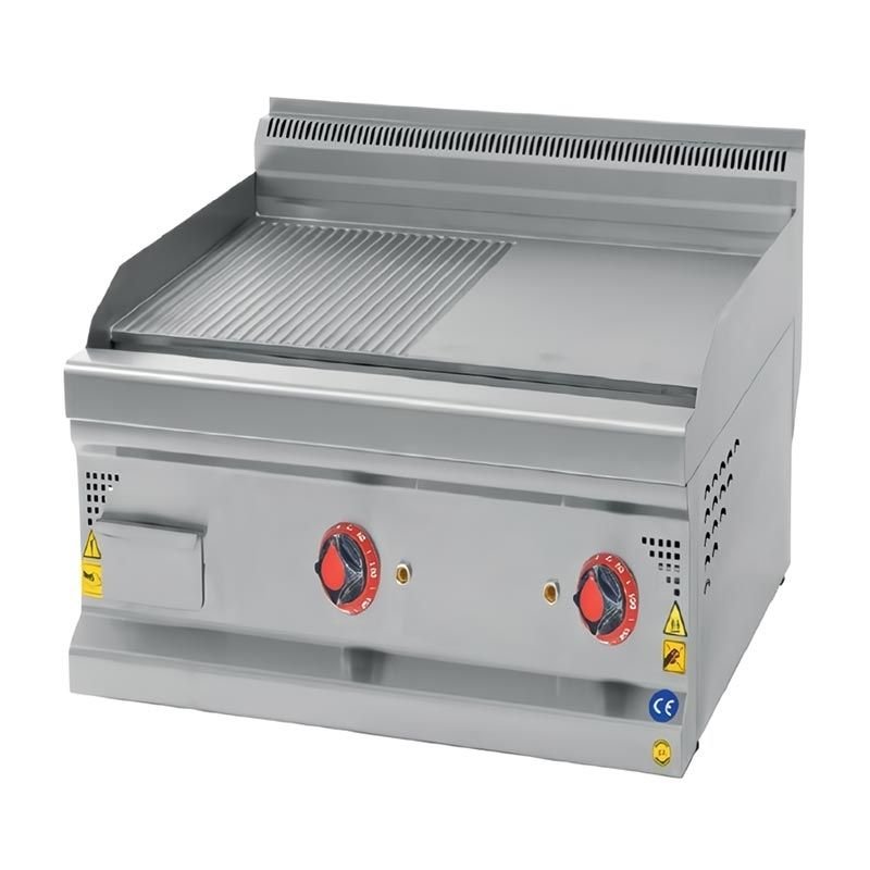CSA 900 Seri Yarı Oluklu Pleyt Izgara Set Üstü Elektrikli 80x90 Cm