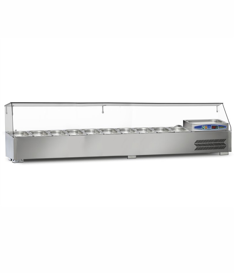 Dampak Soğutmalı Set Üstü Saladbar GN 1/4 10 Küvetli 200x35 Cm 59 L