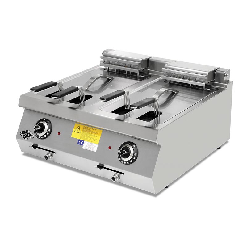 Empero 700 Plus Seri  Fritöz Set Üstü Elektrikli 14+14 Lt 80x73 Cm