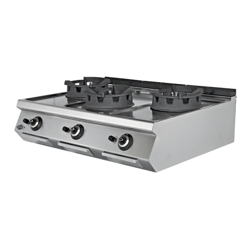 Empero 900 Plus Seri 3 Gözlü Wok Ocak Set Üstü Gazlı 120x90 Cm