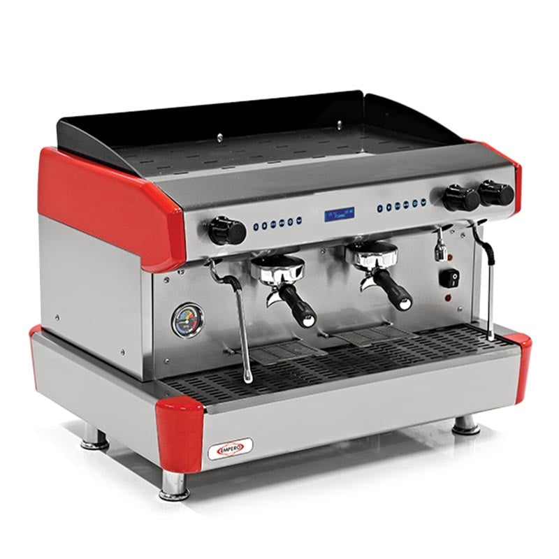 Empero EMP.CPC.2GR-D Capuccino Ve Espresso Kahve Makinesi Tam Otomatik 2 Gruplu Kırmızı