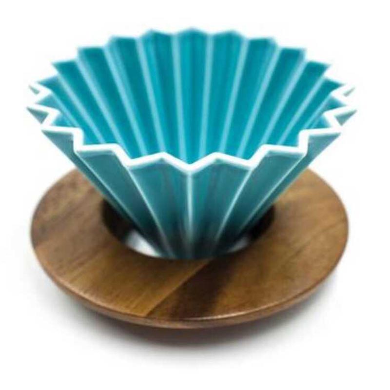 Epinox ASD-10 Ahşap Standlı Seramik Dripper Turkuaz