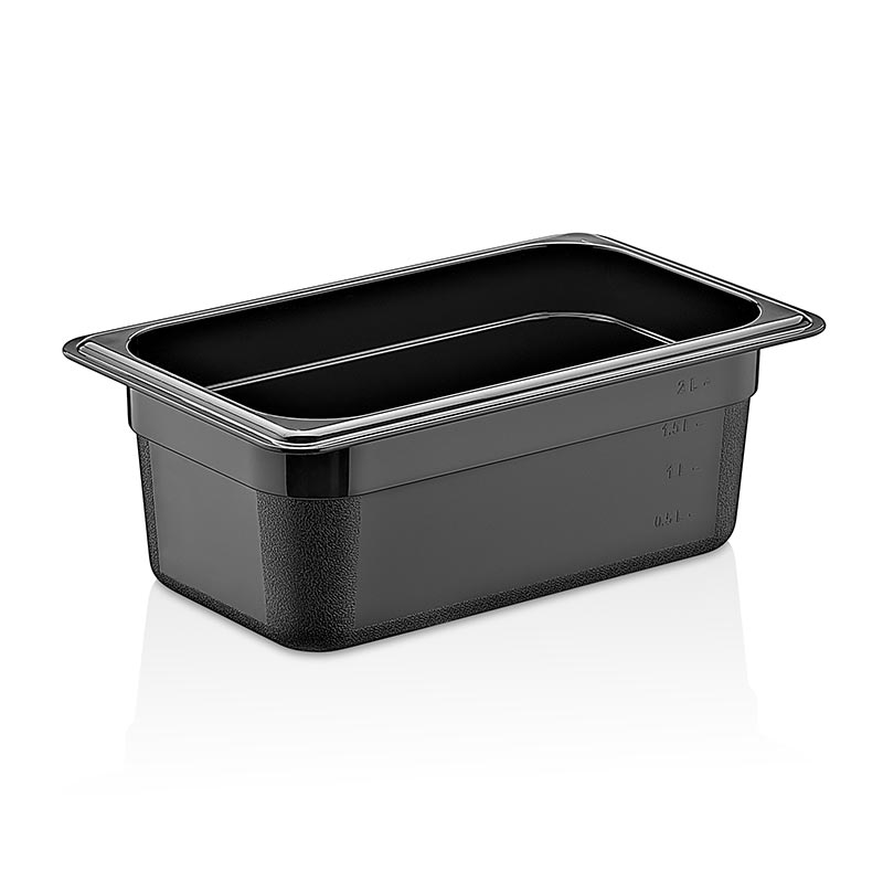 GastroPlast GN1/4-100 mm Polipropilen Gastronom Küvet Siyah