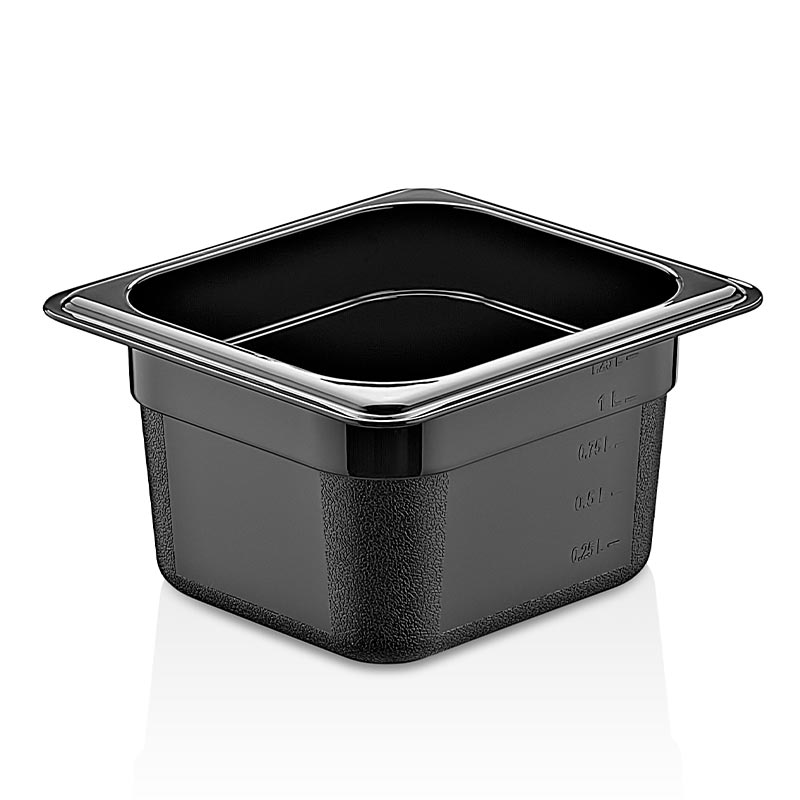 GastroPlast GN1/6-100 mm Polipropilen Gastronorm Küvet Siyah
