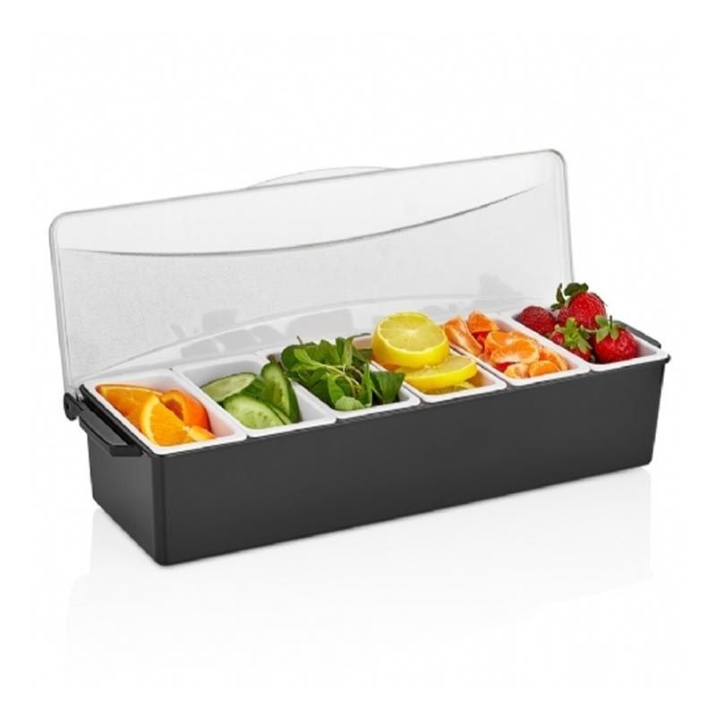 GastroPlast GSE-05 Kapaklı Sunumluk 5'li Siyah