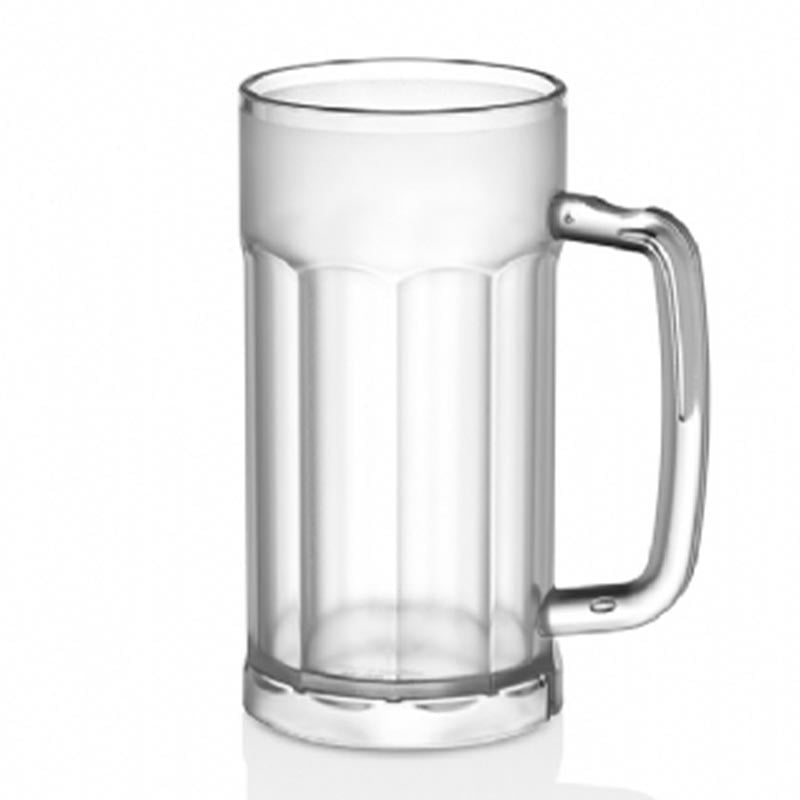 GastroPlast Kulplu Arjantin Bira Bardağı Buzlu 560 ml Polikarbon Şeffaf