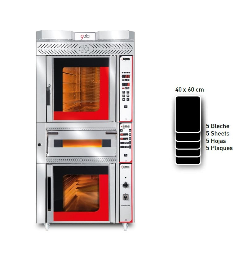 Gmg GALA 5 + KP6 40x60 5 Tepsi Patisserie Fırını, 1 Kat Taş Tabanlı Fırın, Mayalandırma Kabini