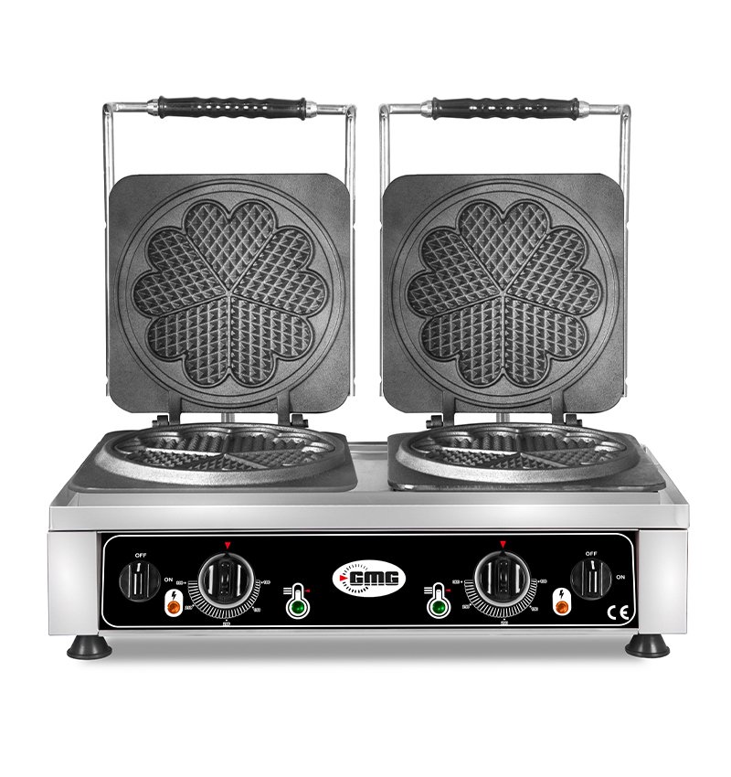 GMG KGW 21 L Çift Kapaklı Çiçek Model Waffle Makinesi, Ø 21 x 1,5 cm x 2