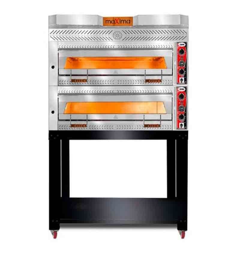 GMG Maxima PEF S Serisi Çift katlı Taş Tabanlı Pizza Fırını, Alt Tezgahlı 9+9 Kapasiteli