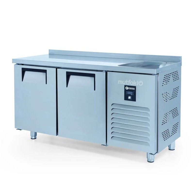 İceinox CTS 330 S Tezgah Tip 2 Kapılı Evyeli Buzdolabı 330 L 304 K 150x70x85 Cm