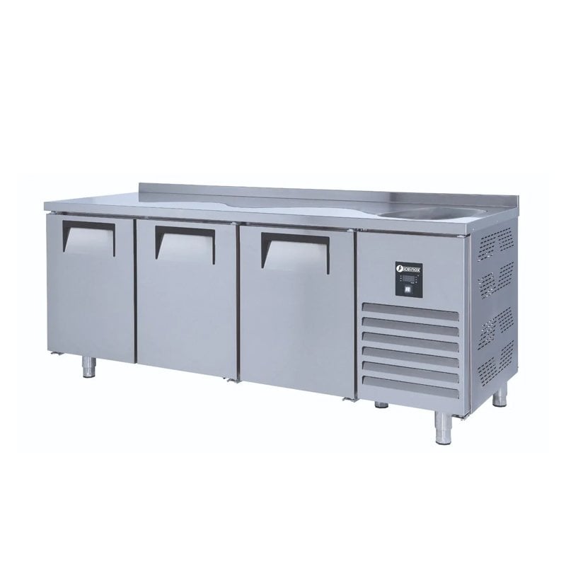 İceinox CTS 515 S Tezgah Tip 3 Kapılı Evyeli Buzdolabı 515 L 304 K 200x70x85 Cm