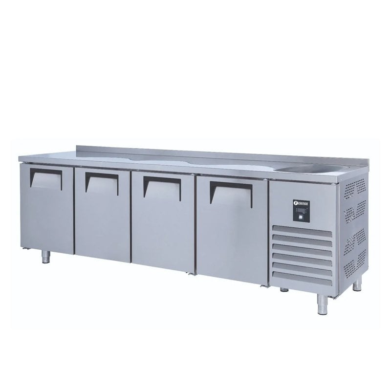 İceinox CTS 560 S Tezgah Tip 4 Kapılı Evyeli Buzdolabı 560 L 304 K 250x60x85 Cm