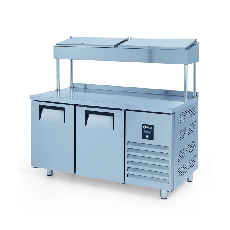 İceinox PTS-H 330 CR Make Up Snack Seri Yüksek 2 Kapılı Buzdolabı 330 L 430 K 150x70x85/140 cm