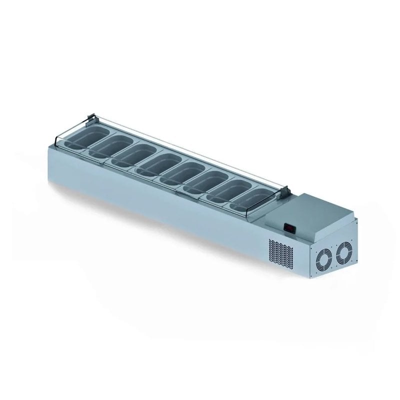İceinox VTP-PL 225 Set Üstü Pleksi Kapaklı Saladbar 11  Adet 1/4 150 GN Kapasiteli