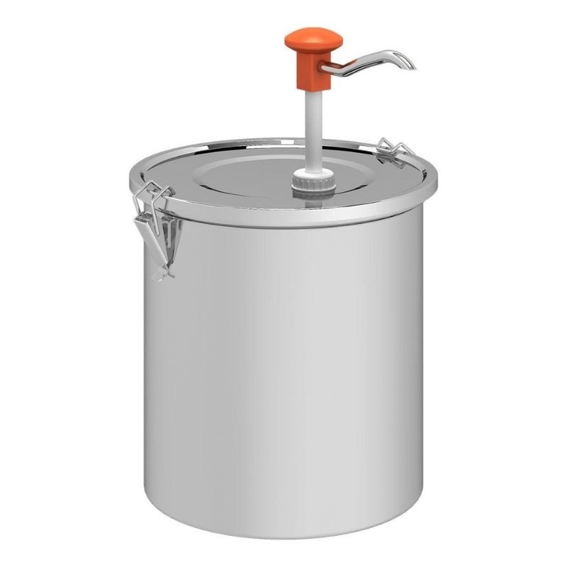 Kalando KD-01610 Basmalı Sos Pompası Paslanmaz Kilitli 10 L Turuncu