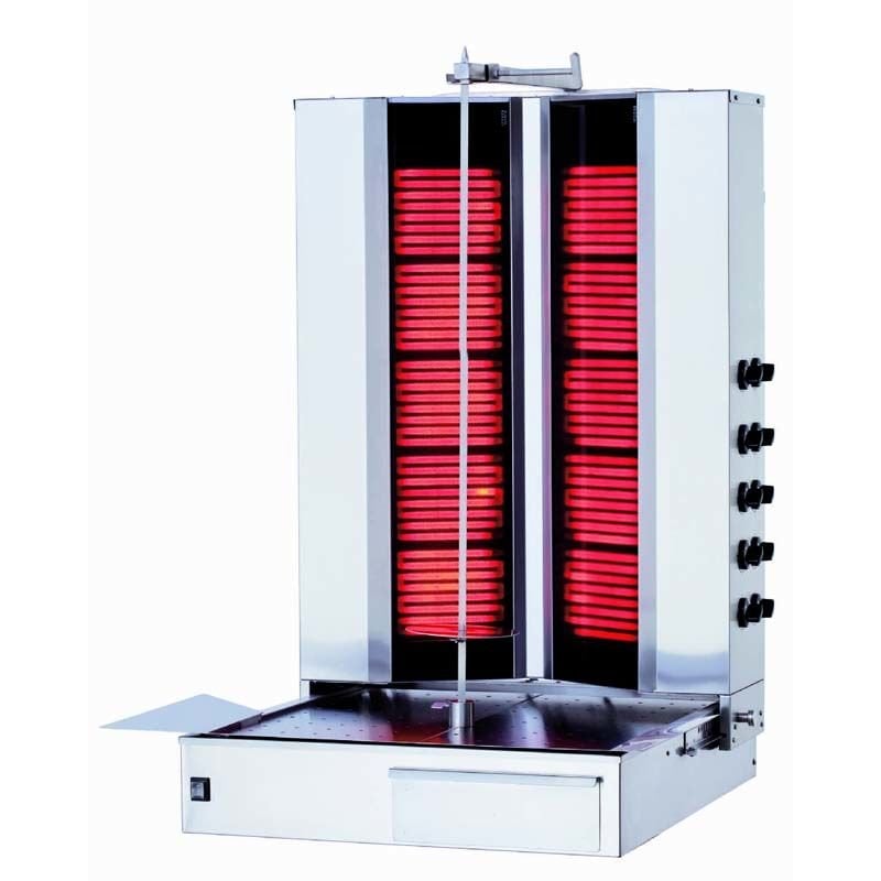 Kalitegaz 5+5 Radyanlı Alttan Motorlu Döner Ocağı, Elektrikli, V Model KLG172V