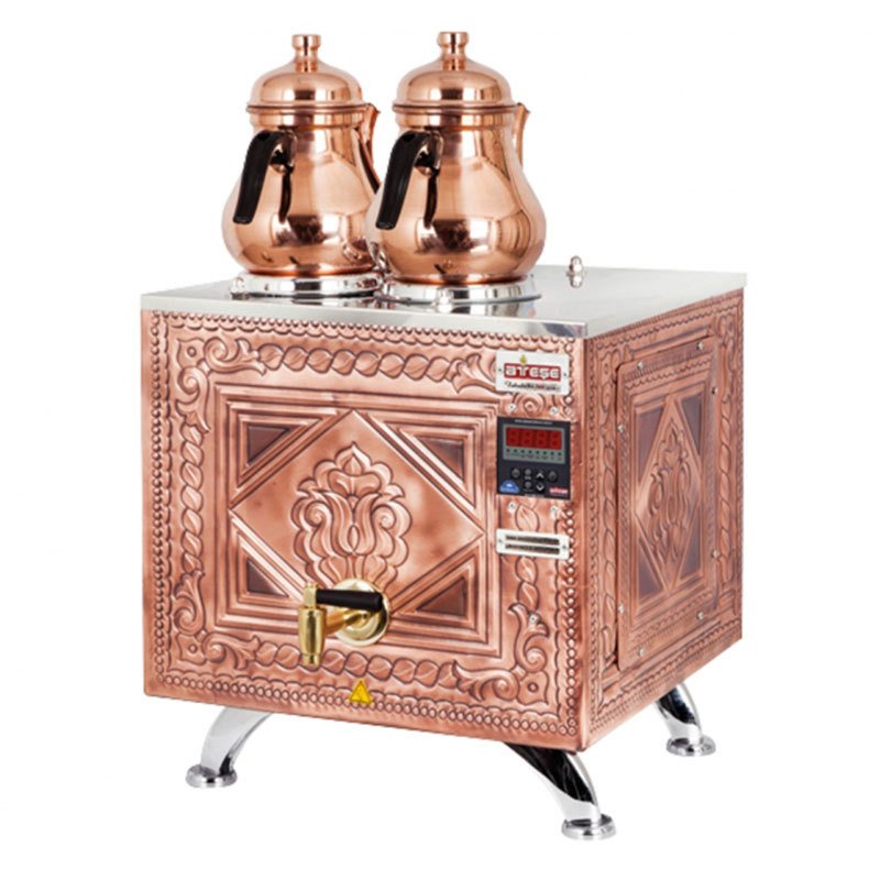 KEF KEYFCHİ Bakır Akıllı Dijital Çay Kazanı, 2 Demlikli