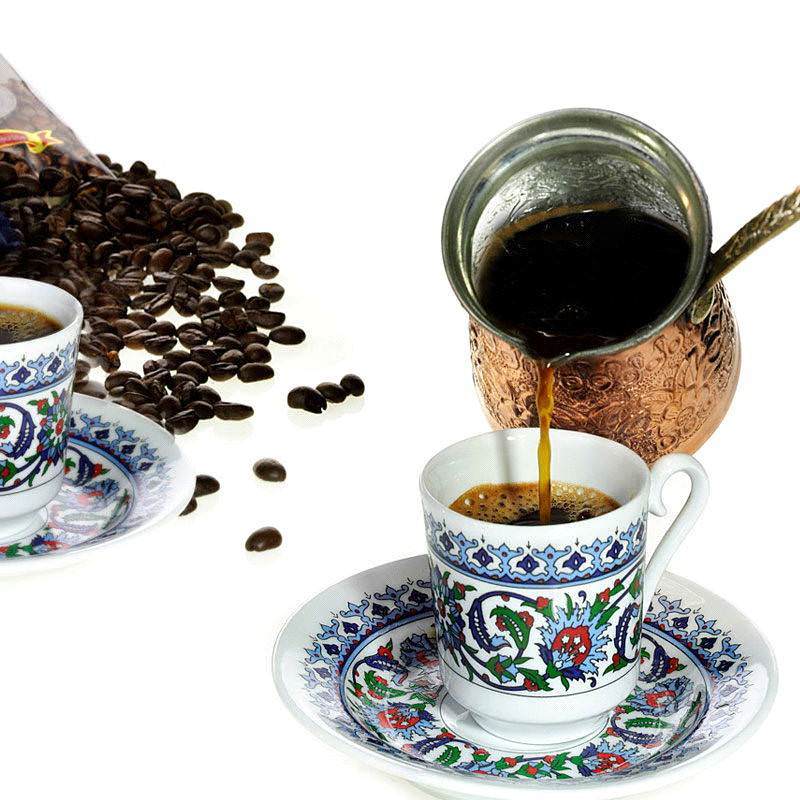 Kütahya Porselen  Gözde Kahve Fincanı Takımı Tabaklı 12 Adet (Topkapı)