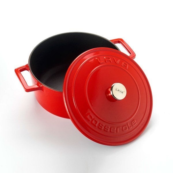 Lava Döküm Yuvarlak Tencere Folk Çap(Ø) 22Cm. - Kırmızı