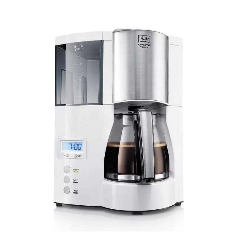 Melitta 100801-W Optima Timer Zaman Ayarlı Filtre Kahve Makinesi Beyaz