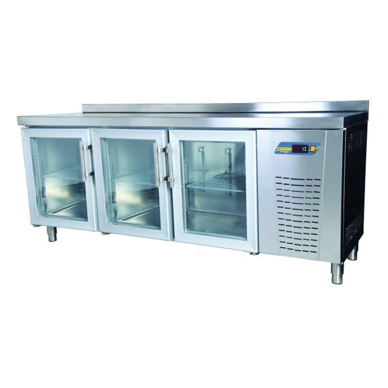 NDustrio 3 Cam Kapılı Tezgah Tip Snack Buzdolabı, TPS-63-GD