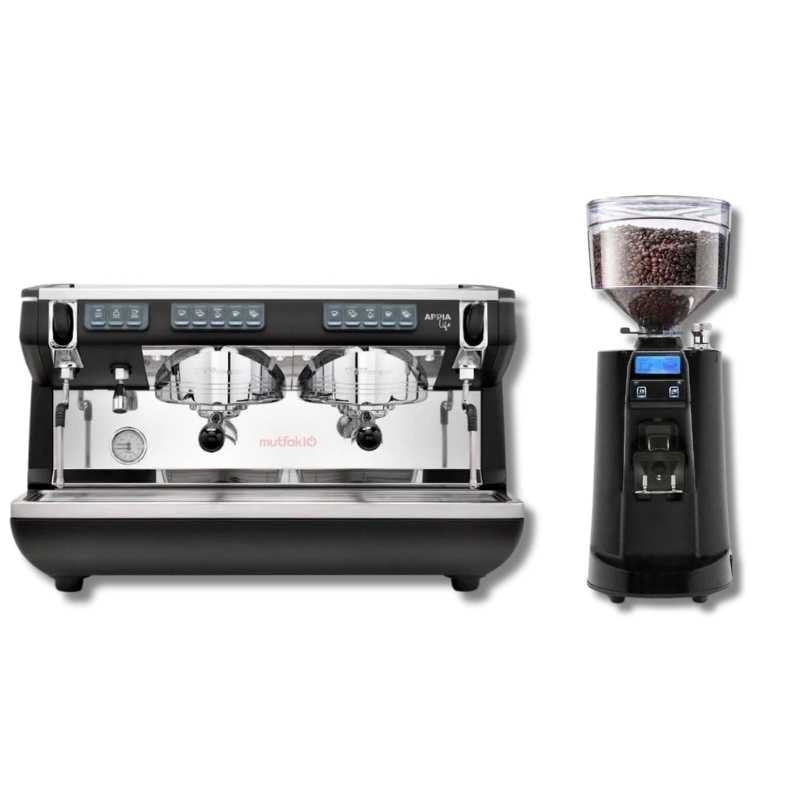 Nuova Simonelli Appia Life 2 Gruplu Kahve Makinesi Seti, Siyah, 2 Parça