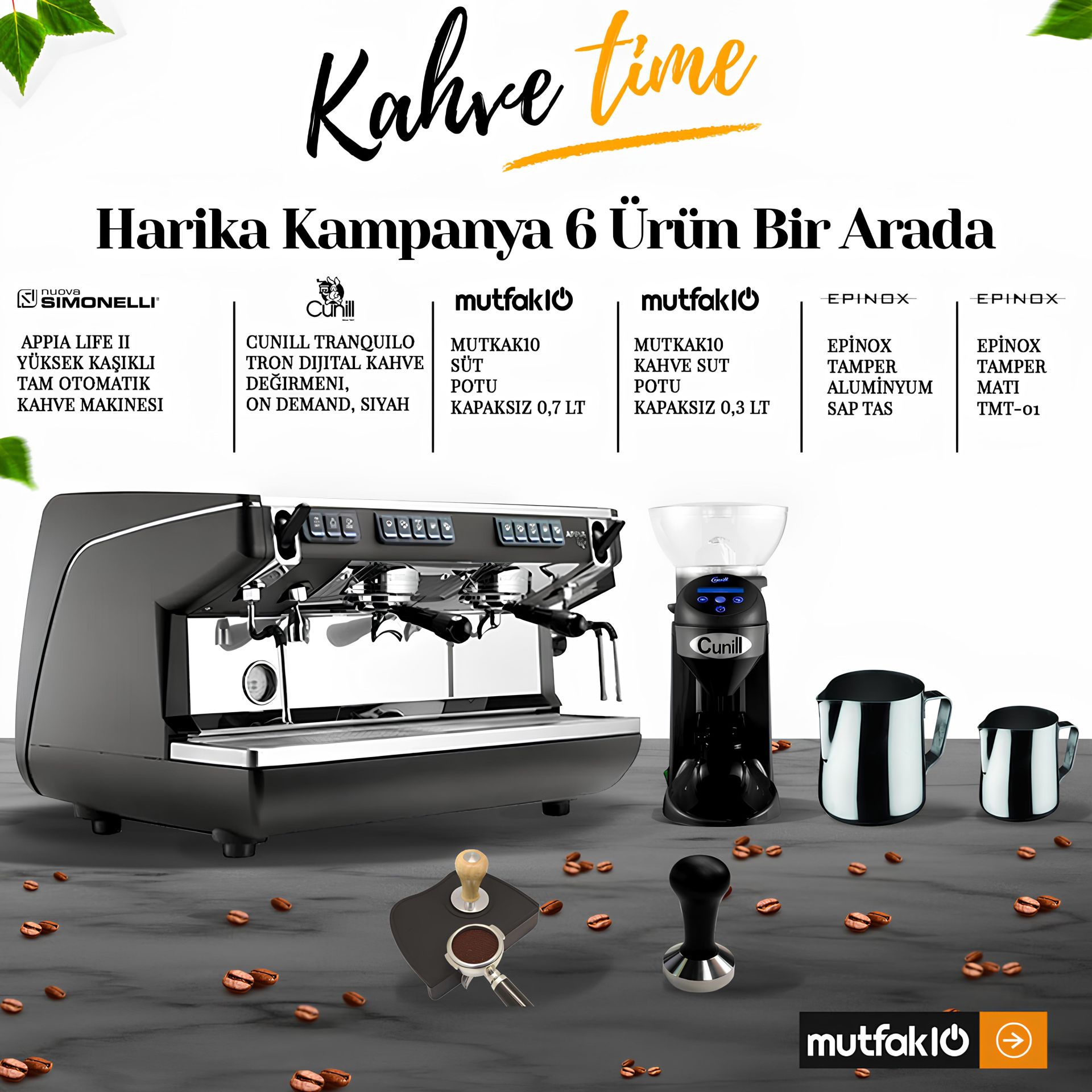 Nuova Simonelli Appia Life II Yüksek Kaşıklı Tam Otomatik + Altılı Fırsat Paketi
