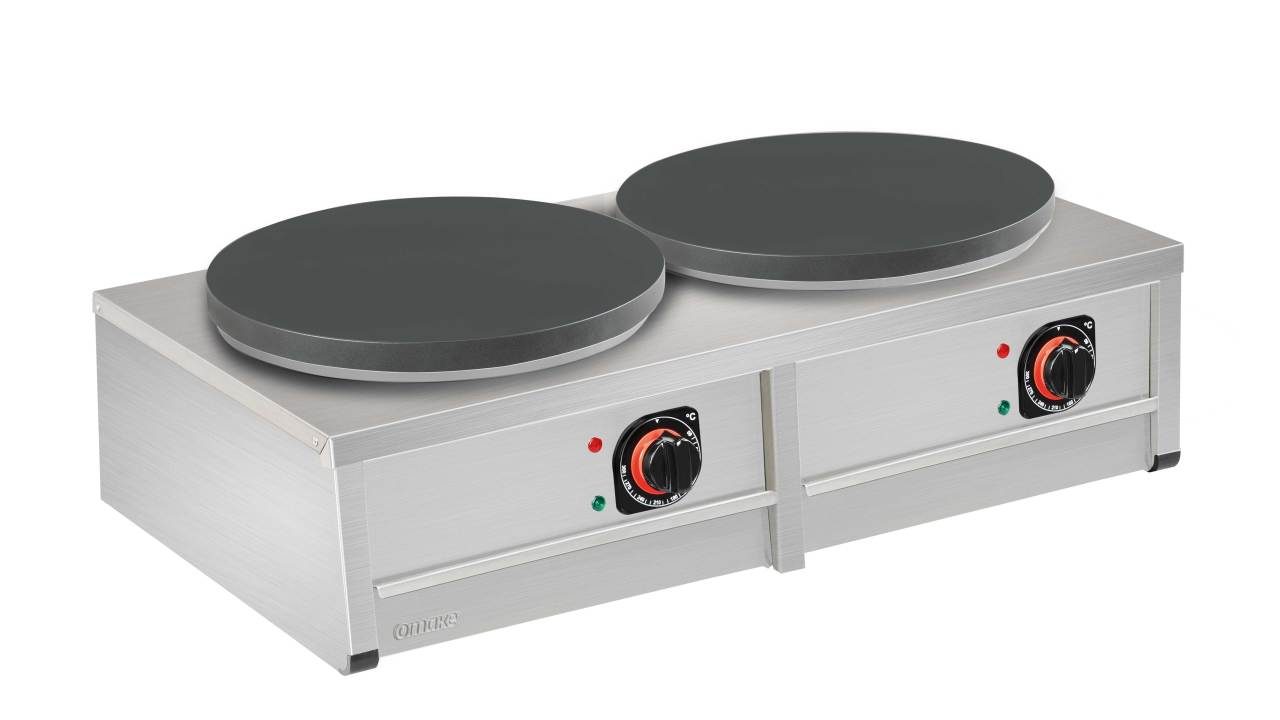 Omake Krep Makinesi, Çiftli Düz Teflon, Elektrikli,