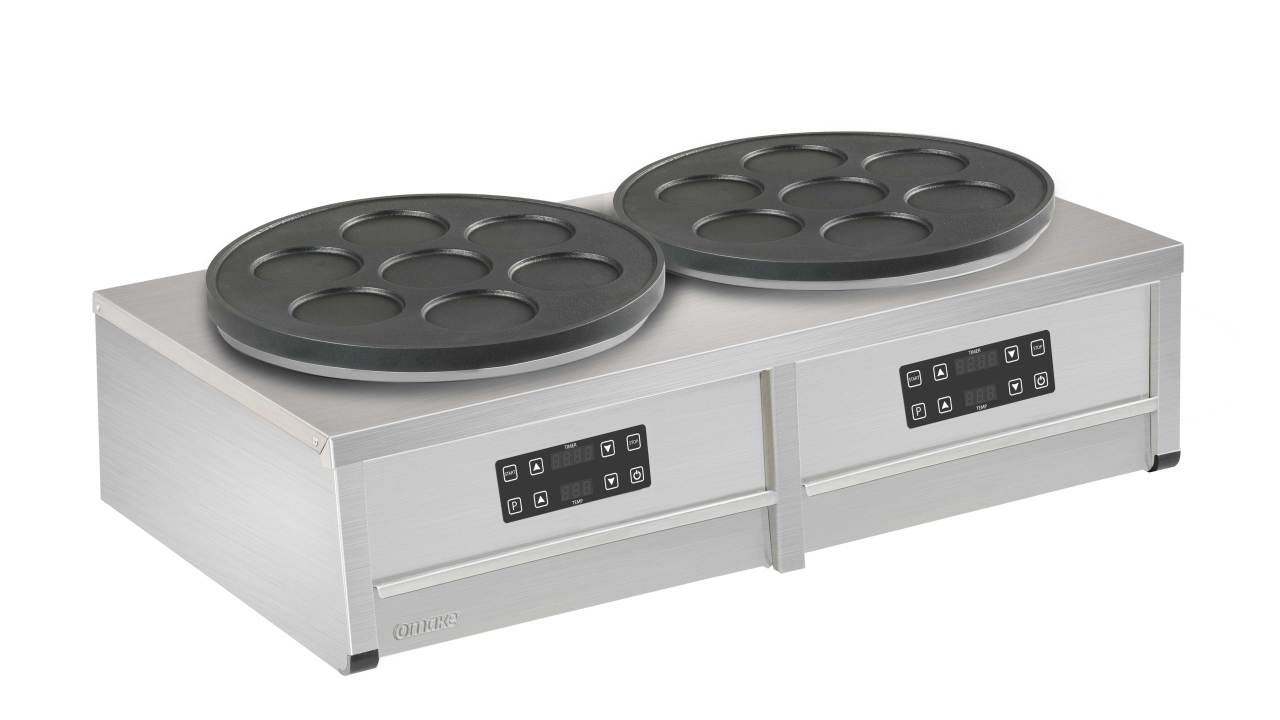 Omake Krep Makinesi, Çiftli Teflon, Elektrikli, 7 Bölmeli, Dijital