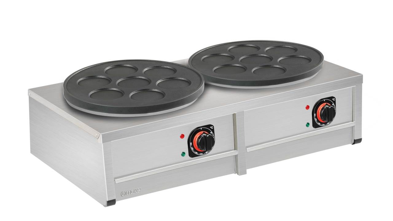 Omake Krep Makinesi, Çiftli Teflon, Elektrikli, 7 Bölmeli