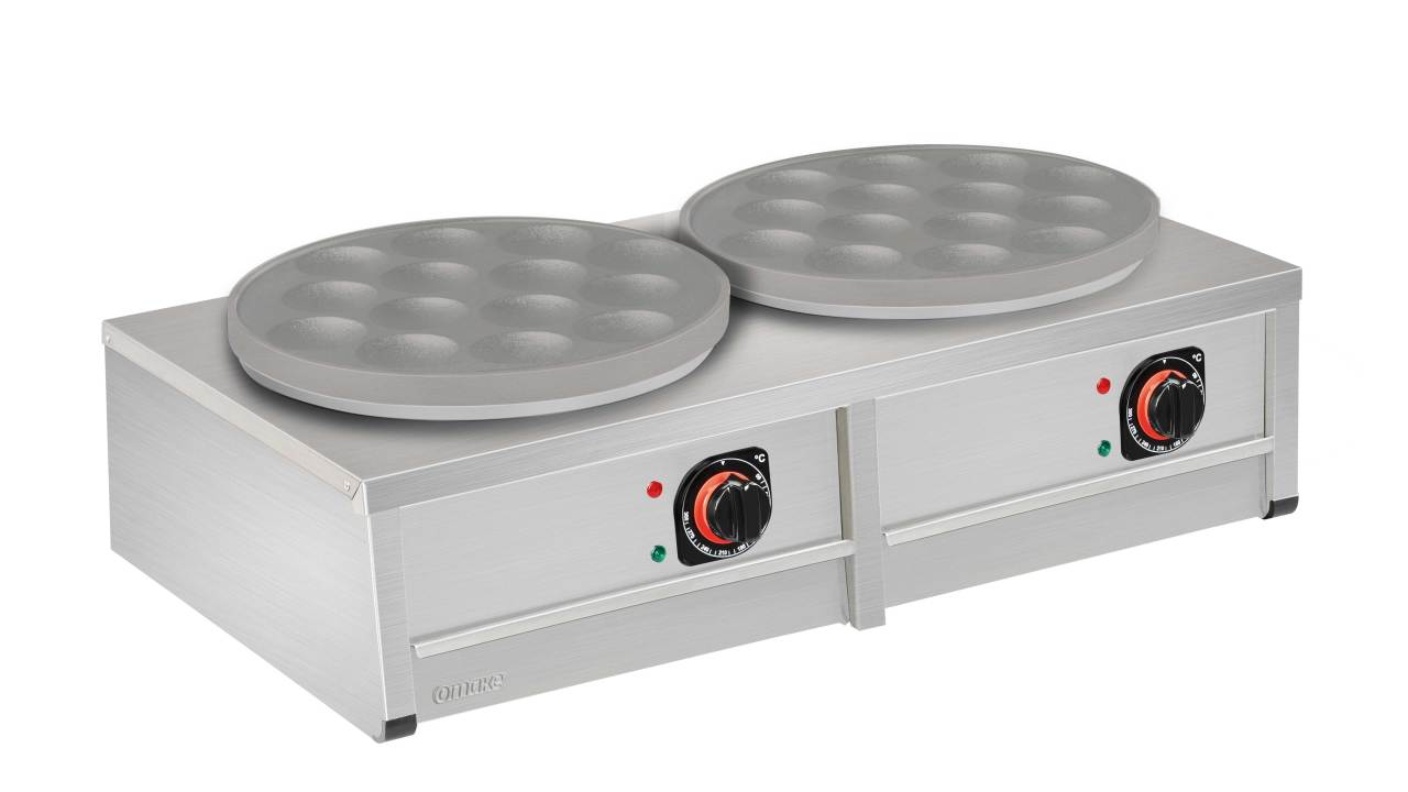 Omake Pankek Makinesi, İkili, 14 lü Döküm, Elektrikli