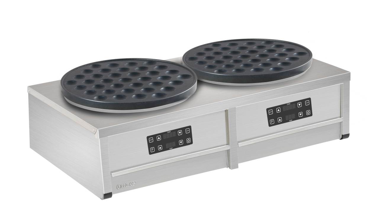 Omake Pankek Makinesi, İkili, 37 li Teflon, Elektrikli, Dijital