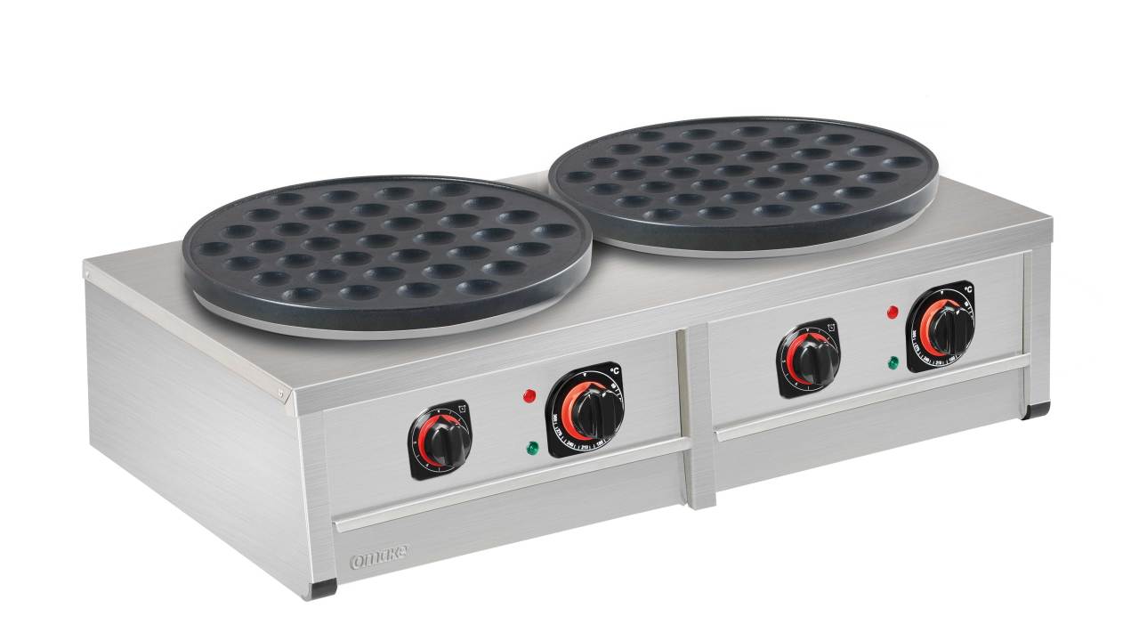 Omake Pankek Makinesi, İkili, 37 li Teflon, Elektrikli, Zaman Ayarlı