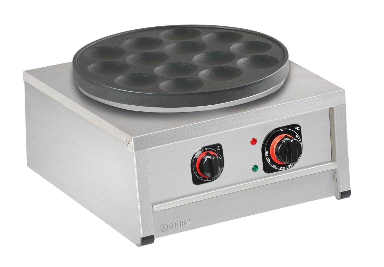 Omake Pankek Makinesi, Tekli, 14 lü Teflon, Elektrikli, Zaman Ayarlı