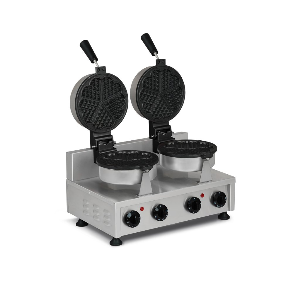 Omake Waffle Makinesi İkili Yuvarlak Kalp Ø170 Model Zaman Ayarlı