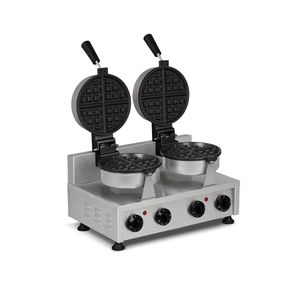 Omake Waffle Makinesi İkili Yuvarlak Amerikan Kare Model Zaman Ayarlı