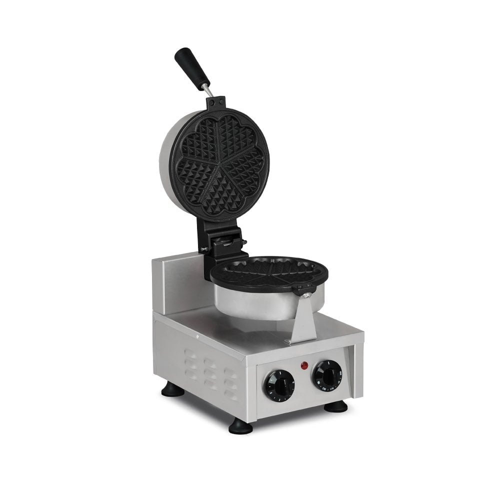 Omake Waffle Makinesi Tekli Yuvarlak Kalp Ø170 Model Zaman Ayarlı