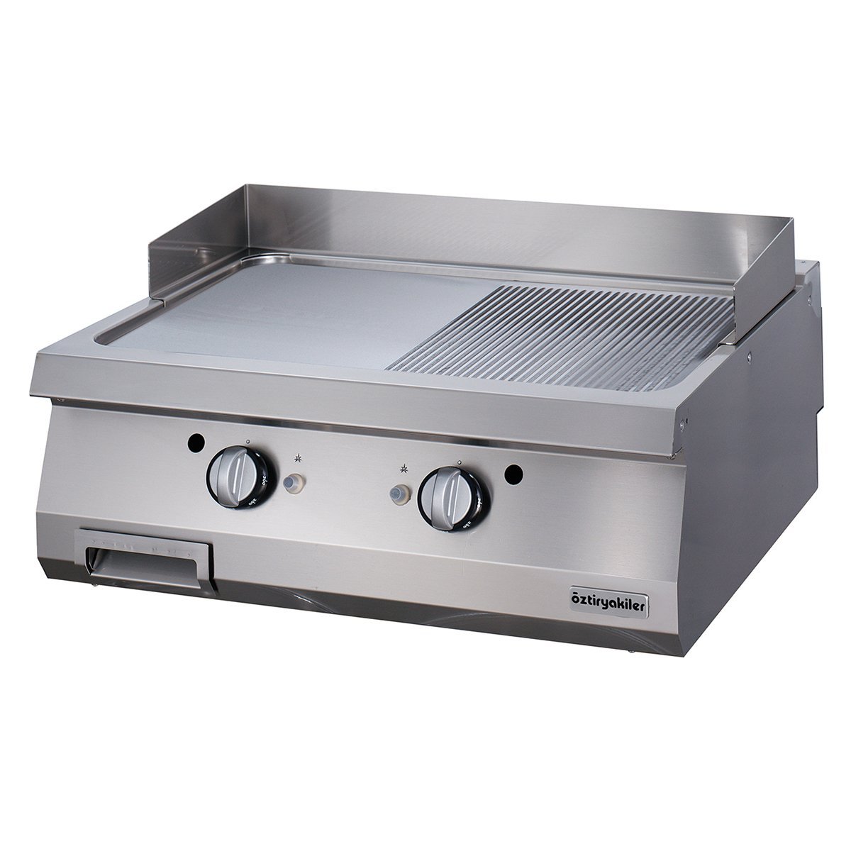 Öztiryakiler 700 Seri Grill Plate, Yarı Oluklu, Gazlı, 80x70x30 cm